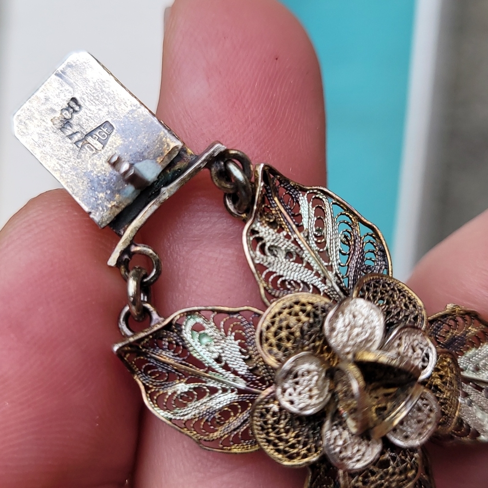 MCM Filigree linked floral rosette bracelet  Spritzer & Fuhrmann - Picture 16 of 16